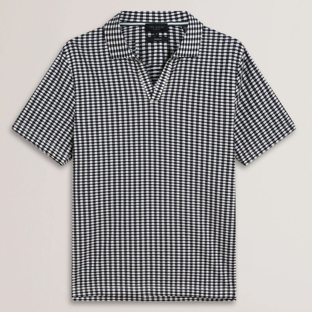 Ted Baker Men's Large (4) Short Sleeve Navy & White Polo Shirt - New with Tags